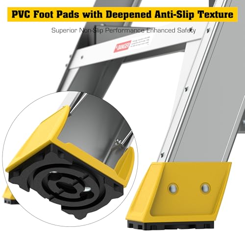 4-Step Aluminum Rolling Platform Ladder 375 LBS Anti-Slip Platform - size: 4 Step