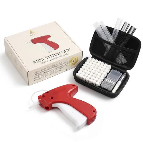 ASEER Micro Stitch Gun No Sew Kit 6 Needles 2000 Fasteners 200 Buttons - color: Red