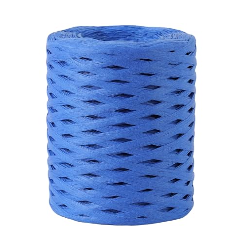 656 Ft Raffia Paper Ribbon for Gift Wrapping Ribbon, Raffia Natural Bulk Packing Raffia String - Twisted Paper for Crafts Weaving 1/4 Inch Width (Blue) - color: Blue