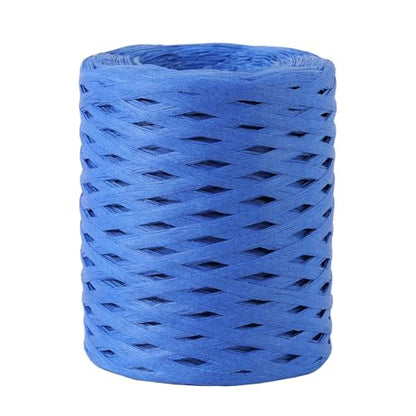 656 Ft Raffia Paper Ribbon for Gift Wrapping Ribbon, Raffia Natural Bulk Packing Raffia String - Twisted Paper for Crafts Weaving 1/4 Inch Width (Blue) - color: Blue