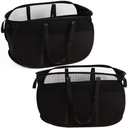 2 Pcs Collapsible Laundry Baskets, Tear Proof Pop Up Laundry Hamper with Dual Handles, Durable Foldable Laundry Basket, Easy to Carry Laundry Hamper for Home, Laundry Room, Bedroom, Dorm, Travel Black - color: 82L-2x-Black