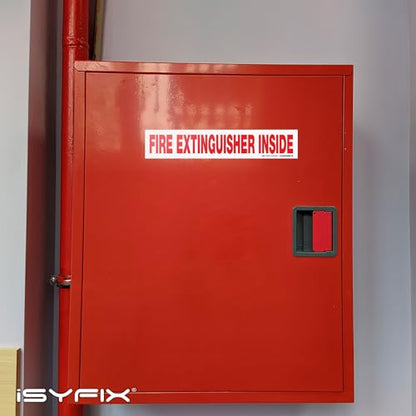 iSYFIX Fire Extinguisher Inside Signs for Vehicles, 9x1.7 Inch, 10 Pack - color: White, size: 9x1.7 (10 Pack)