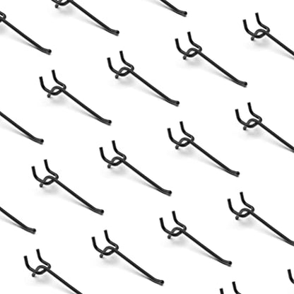 HUHOLE 25 Pack 4 Inch Black Pegboard L Hooks for 1/4 Inch Pegboard - size: 4 Inch