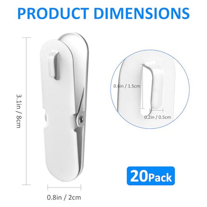 Pegboard Accessories Clips, White Pegboard Clips Metal Accessory, 20 Pcs