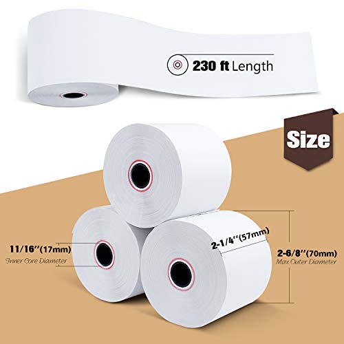 2 1/4" x 230' Credit Card Thermal Receipt Paper 50 Rolls - size: 2-1/4" x 230', style: 50 Rolls