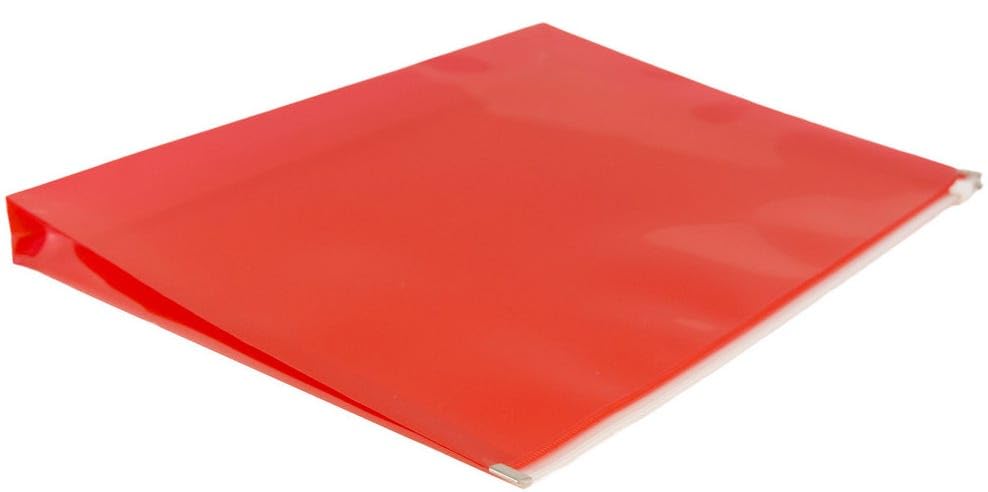 JAM PAPER Plastic Envelopes with Zip Closure - Letter Booklet - 9 3/4 x 13 - Red - 3/Pack - color: Red, size: Letter Size - 3 Pack
