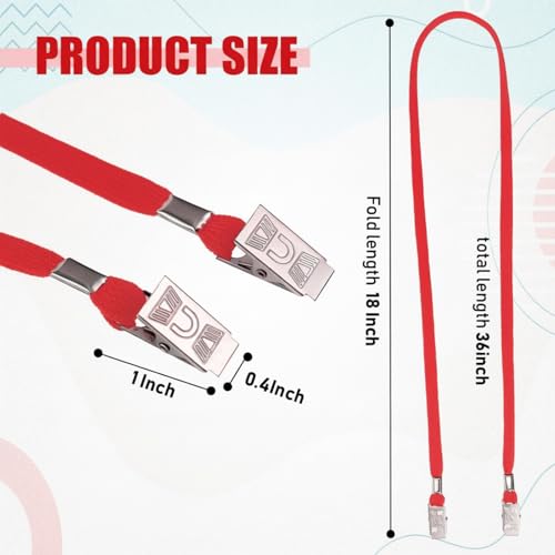 Patelai 400 Pack Double Clip Lanyards Bulk Face Mask Lanyards, Red - color: Red