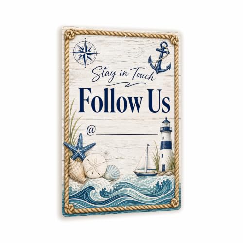Follow Us Coastal Business Sign - style: Follow Us