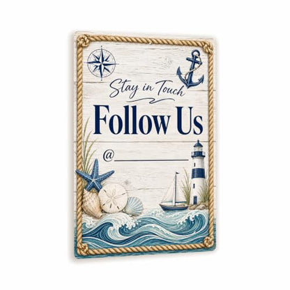 Follow Us Coastal Business Sign - style: Follow Us