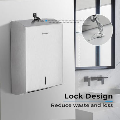 Paper Towel Holder Dispenser Wall Mount,SUS304 Stainless Steel - color: Silver-5821s1