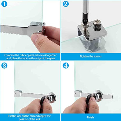 Waziaqoc 2PCS Sliding Glass Door Ratchet Lock, Chrome Finish
