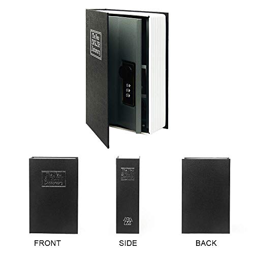 Small Sized Diversion Book Safe Storage Box, Dictionary Secret Safe Can with Security Combination Lock/Key, Diversion Book Hidden Safe (Combination, Black dictionary) - style: Black dictionary-Combination