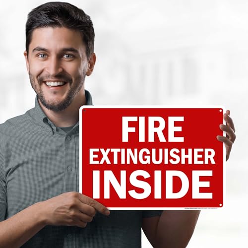 Fire Extinguisher Inside Sign, 10x14 Inches, 55 mil thick HDPS (high density polystyrene), Made in USA by My Sign Center - size: 10x14 Polystyrene