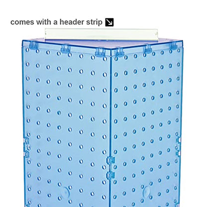 Azar Displays 703385-BLU Four-Sided Revolving 8”W X 20”H Pegboard Counter Display, Blue - color: Blue, style: Pegboard Only