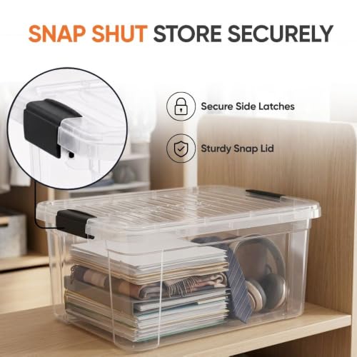 Superio 21 Quart Clear Plastic Storage Boxes with Lids, Stackable Organizer Containers, BPA-Free Storage Bins for Home, Office, School & Dorm, 2 Pack - size: 21 Quart