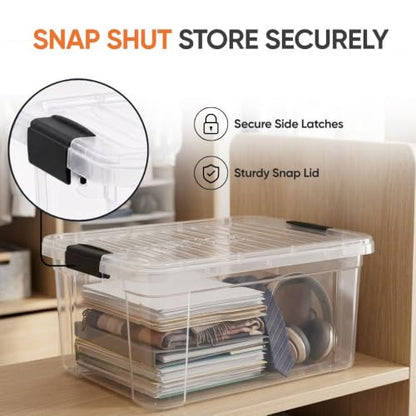 Superio 21 Quart Clear Plastic Storage Boxes with Lids, Stackable Organizer Containers, BPA-Free Storage Bins for Home, Office, School & Dorm, 2 Pack - size: 21 Quart