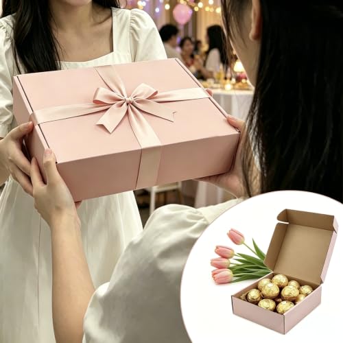 Pink Shipping Boxes 20 Pack 12x10x3 inch, Corrugated Cardboard Gift Box - size: 12x10x3 Inch-20 Pack