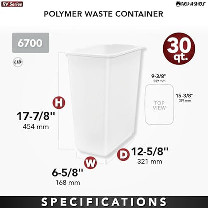 Rev-A-Shelf Polymer Replacement Waste Bin White-30 Quart - color: White