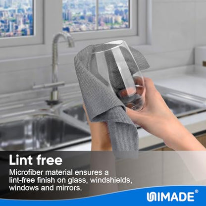 UNIMADE Microfiber Cleaning Cloth, 10 Pack Reusable Microfiber Towels - color: Grey, size: 10PK