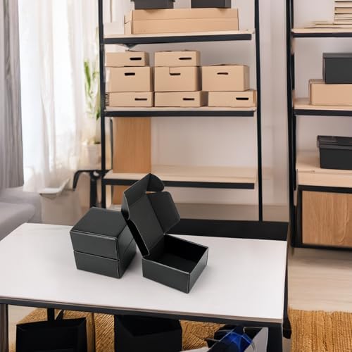 Rempry 50 Pack 4x4x2 Black Shipping Boxes, Small Cardboard Mailer Boxes for Small Business Shipping Packaging - color: Black, size: 4X4X2-50 Pack