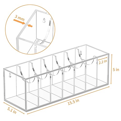 FEMELI Acrylic Belt Organizers for Closet 7-Slots Belt box with Dust Cover - size: 7 Compartments with Lid