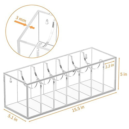 FEMELI Acrylic Belt Organizers for Closet 7-Slots Belt box with Dust Cover - size: 7 Compartments with Lid