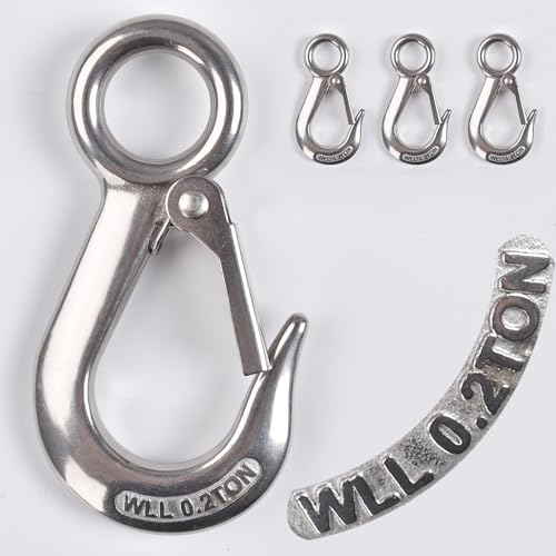 Alele Grab Hooks, 440 Pounds Slip Hooks,Stainless Steel Lifting Hook Rigging Accessory,4 Pack - color: Grab Hooks 0.2T 4p