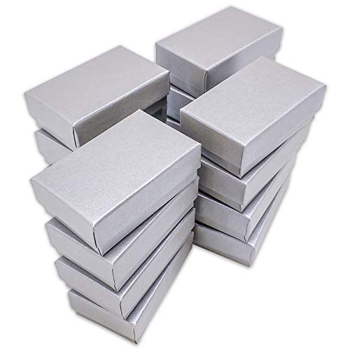 TheDisplayGuys 25 Cardboard Jewelry Gift Boxes with Inserts - Pearl Gray