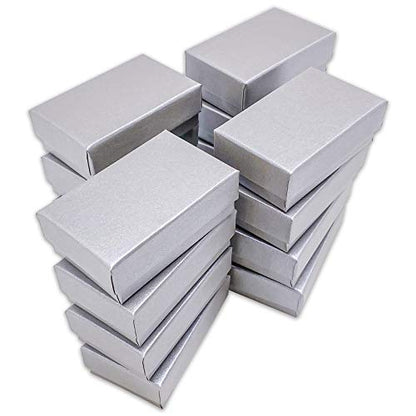 TheDisplayGuys 25 Cardboard Jewelry Gift Boxes with Inserts - Pearl Gray