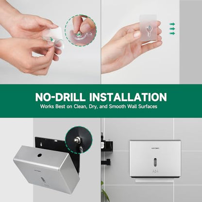 anydry 200-Sheet Paper Towel Dispenser Wall Mount (Folded Size ≤ 10 x 3.1) - color: Modern Silver