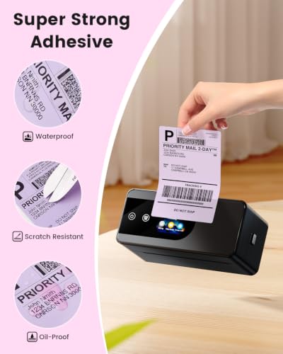 Phomemo 4x6 Purple Thermal Label, Shipping Labels Pack of 250 4x6 Roll Labels, Compatible with Phomemo, Zebra, Rollo, Jadens and Other Thermal Printers - color: Purple