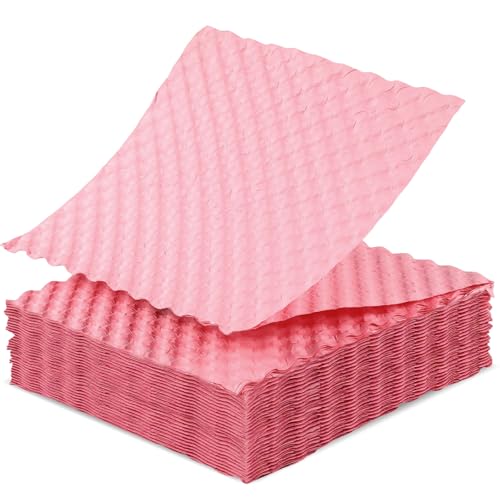 12" x 12" 250FT Pink Paper Bubble Wrap Sheets for Packing Embossed Kraft Cushioning Wrap Packing Paper for Moving Shipping Storage Fragile Items Glassware Dishes Gifts Small Business Packaging