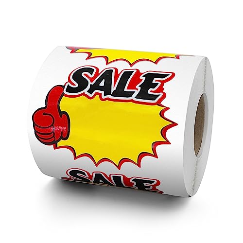Starburst Sale Price Stickers 4" × 3" Price Tag Stickers 500 Pcs