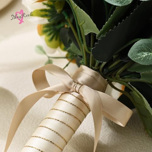 MAYREEL 1/2 inch Champagne Gold Double Faced Satin Ribbon 50 Yards - color: Champagne Gold, size: 1/2 Inch