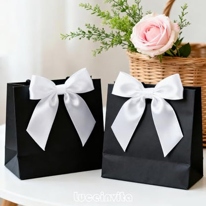 4.5" White Satin Ribbon Bows (30 Packs) - color: White, size: 4.5 Inch - 30pcs