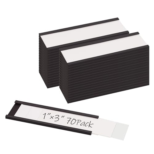 Realth C Channel Magnetic Label Holders 70 Pack 1'' x 3'' for Metal Racks and Shelves - size: 1'' x 3'', style: 70 Pack