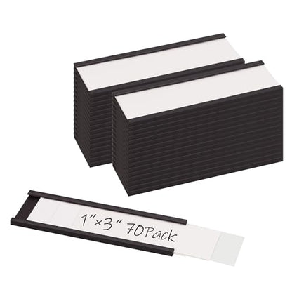 Realth C Channel Magnetic Label Holders 70 Pack 1'' x 3'' for Metal Racks and Shelves - size: 1'' x 3'', style: 70 Pack