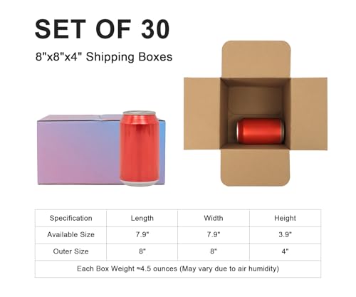 8x8x4 Medium Shipping Boxes, 30 Pack Purple Cardboard Mailer Box, Gift Boxes for Packaging Small Business - color: Purple Gradient, size: 8x8x4 in