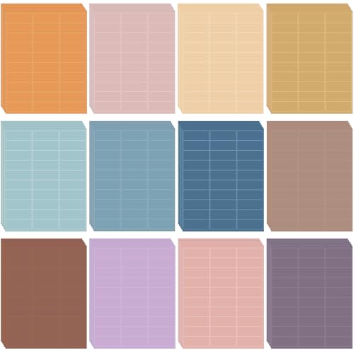 Geyee 1800 Pcs Neon Colored Address Label 1''x2-5/8'' Printable, Morandi - color: Morandi Color