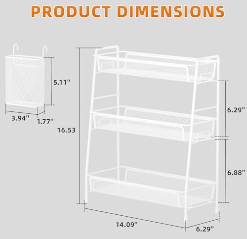 VITVITI 3 Tier Bathroom Organizer Countertop, Counter Storage Shelf, White - color: 3 Tier Large White