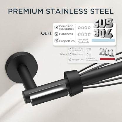 FORIOUS Paper Towel Holder Under Cabinet, One-Handed Tear，Matte Black - color: Matte Black