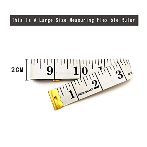 3 Pack Soft Measuring Tape for Body ,Double Scale Fabric Craft Tape Measure Sewing Tailor Cloth Flexible Ruler for Weight Loss 60 inch/150cm,White - size: 3