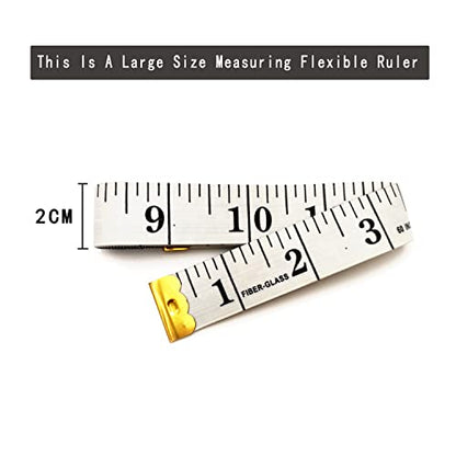 3 Pack Soft Measuring Tape for Body ,Double Scale Fabric Craft Tape Measure Sewing Tailor Cloth Flexible Ruler for Weight Loss 60 inch/150cm,White - size: 3