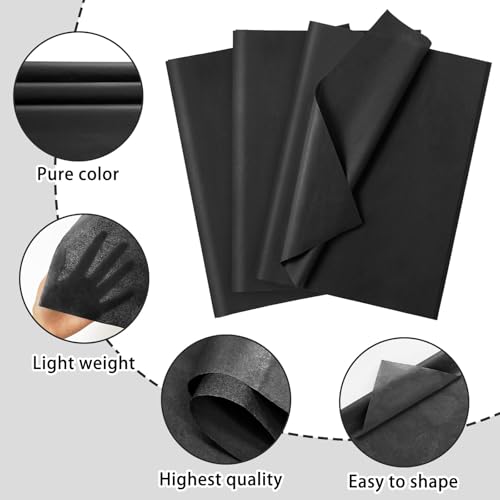 120 Sheets Black Tissue Paper for Gift Bag Wrapping,14 x 20 Inch - color: Black