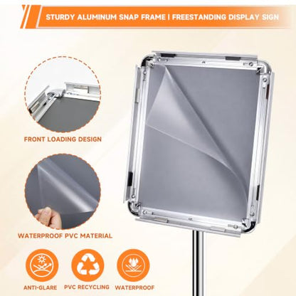 8.5x11 Sign Holder Stand Display 2-Pack Bright Silver - color: Bright Silver, size: 8.5*11 2-Pack