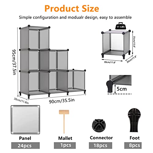 AWTATOS Cube Storage Organizer, Closet Organizers, 6 Cube Shelf, Grey - color: Grey