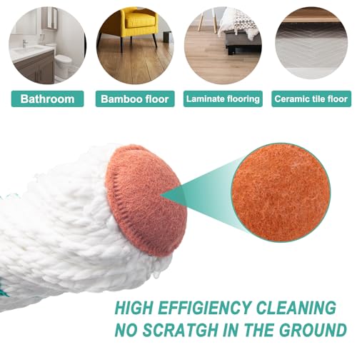 KeFanta Self Wringing Twist Mop with 57 " Long Handle, Easy Wring mop - color: Teal (1 Handle & 1 Mop Head)
