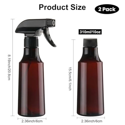 2 Pack 10oz/310ml 360° Reverse Plastic Spray Bottles - color: B-Brown