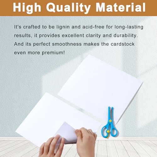 Silunkia 120 Sheets Bright White Cardstock 8.5 x 11 Certificate Paper 92lb - color: White, size: 120 Sheets
