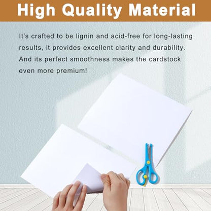 Silunkia 120 Sheets Bright White Cardstock 8.5 x 11 Certificate Paper 92lb - color: White, size: 120 Sheets